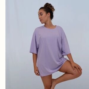 NWT Women's L oversized Short Sleeve Lavender lounging Tee